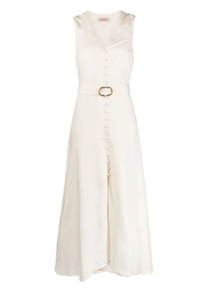 TWINSET V-neck buttoned maxi dress - Neutrals