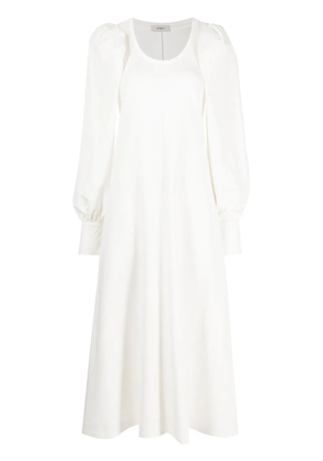 Goen.J flared puff-sleeve dress - White