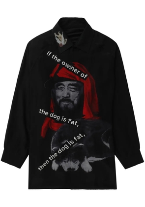 Yohji Yamamoto graphic-print silk shirt - Black