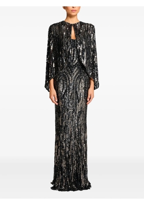Jenny Packham sequin-embellished cape - Grey