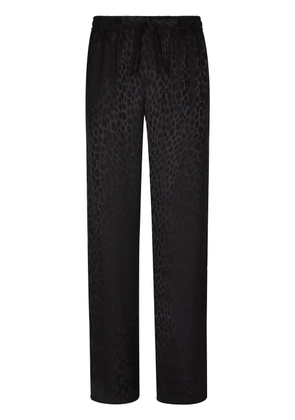 Dolce & Gabbana ocelot-print jacquard silk track pants - Black