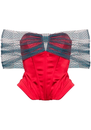 V:PM ATELIER Jyn satin corset top - Red