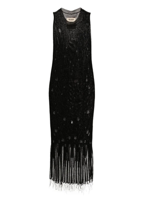 Uma Wang fine-knit distressed maxi dress - Black