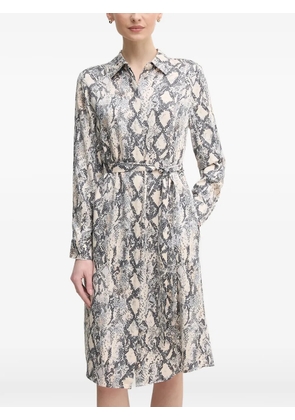 OUI buttoned animal-print midi dress - Neutrals