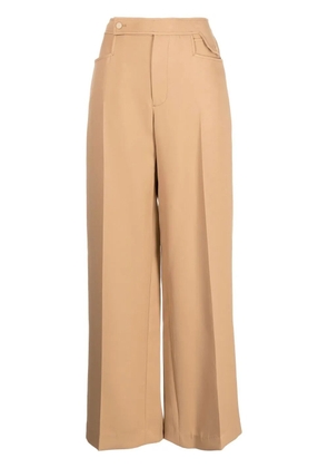 Low Classic pressed-crease straight trousers - Brown