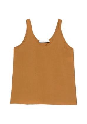 Tela scoop-neck top - Brown