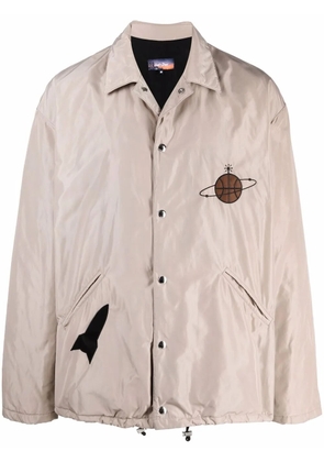 Just Don patch-detail shirt jacket - Neutrals