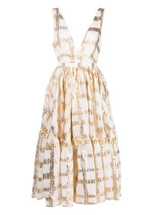 Rochas flared midi dress - White