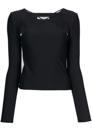 Rokh cut-out detail long-sleeve T-shirt - Black