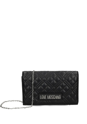 Love Moschino quilted chain clutch bag - Black
