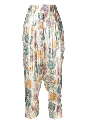 Hayley Menzies Shimmering Bonita Silk Jacquard Tailored Trousers - Multicolour