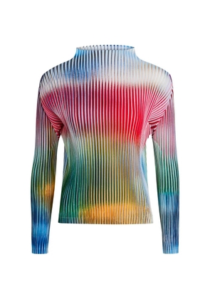 Issey Miyake long-sleeve pleated top - Red