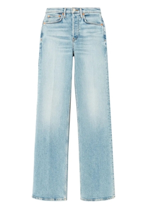 RE/DONE logo-patch straight-leg jeans - Blue