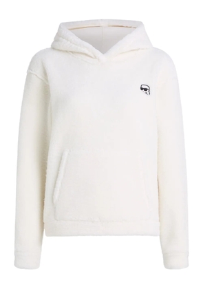 Karl Lagerfeld logo-patch hoodie - White