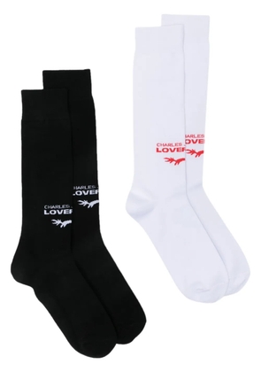 Charles Jeffrey Loverboy logo-intarsia cotton blend socks (set of two) - White