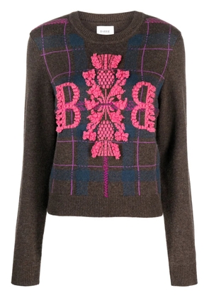 Barrie 3D logo-detail cashmere jumper - Brown