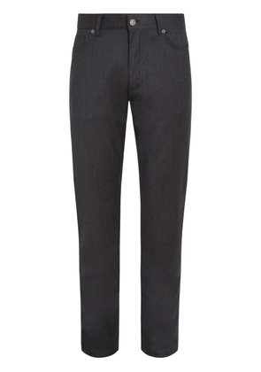 Zegna Roccia stonewashed wool trousers - Black