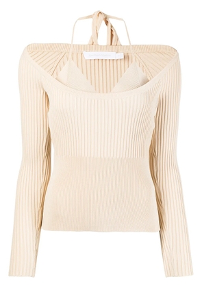 Simkhai jayline compact scoop-neck jumper - Neutrals