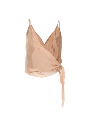 Alysi V-neck tie top - Neutrals