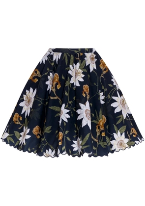 Agua By Agua Bendita Leonora Pasiflora flared skirt - Blue