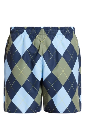 Lacoste argyle-print swim shorts - Blue