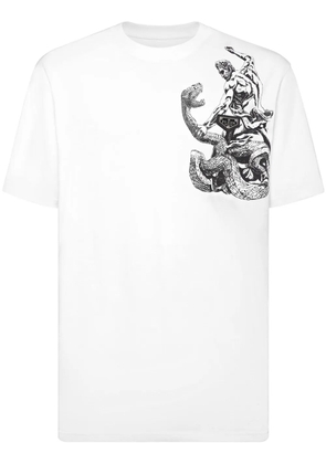 Philipp Plein Tattoo-print cotton T-shirt - White