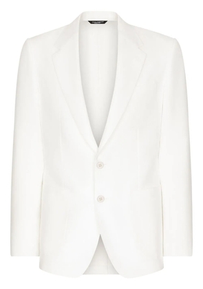 Dolce & Gabbana Deconstructed single-breasted linen blazer - White