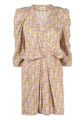 Zadig&Voltaire floral wings-print mini dress - Yellow