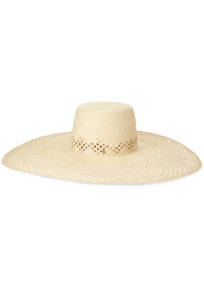 Maison Michel Gina straw capeline hat - Neutrals
