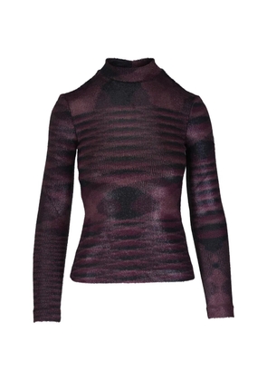 Missoni patterned mock-neck T-shirt - Purple