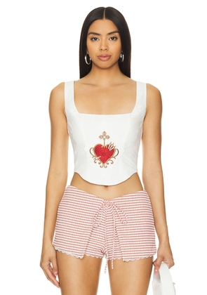 LOBA Corazon Top in Ivory. Size L. Also in S.