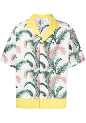 Maison Kitsuné botanical-print short-sleeve shirt - White