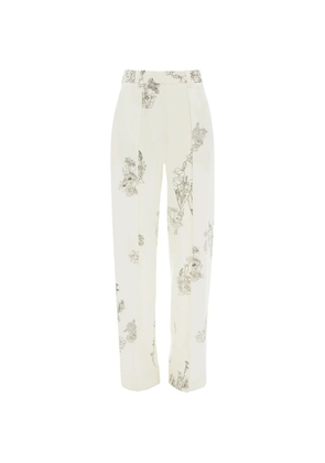 Victoria Beckham wide-leg floral trousers - Neutrals