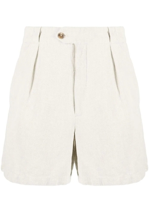 Closed high-waisted organic-cotton shorts - Neutrals