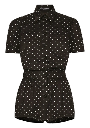 Dolce & Gabbana polka-dot cotton playsuit - Black