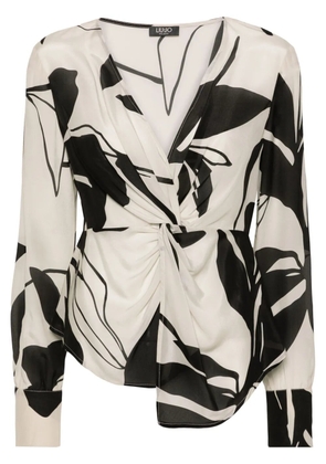 LIU JO abstract-print crepe blouse - Neutrals