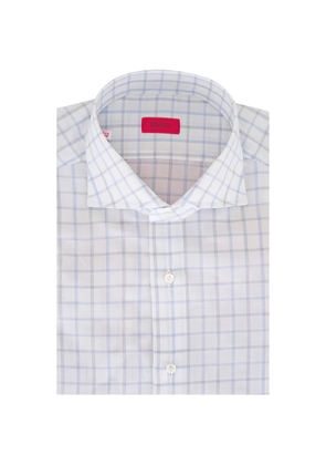 Isaia checked shirt - White