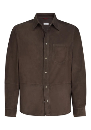 Brunello Cucinelli suede shirt jacket - Brown