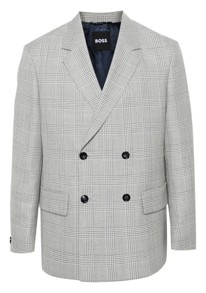 BOSS tartan-check blazer - Blue