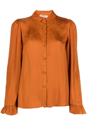 TWINSET animal-print ruffle-cuffs shirt - Brown