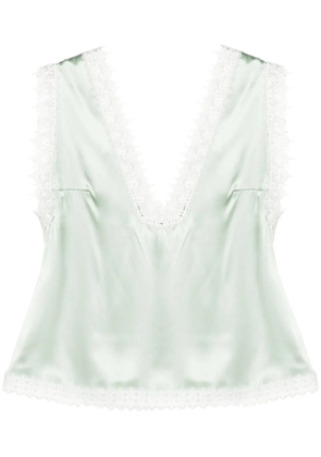 Viktor & Rolf lace-trim silk camisole - Green
