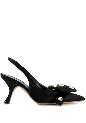Giambattista Valli 75mm bow-detailing slingback pumps - Black