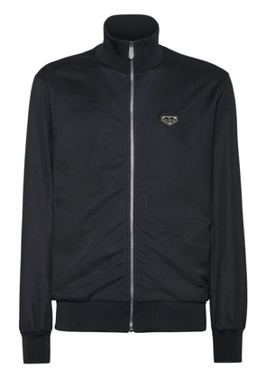 Philipp Plein logo patch zipped jacket - Blue