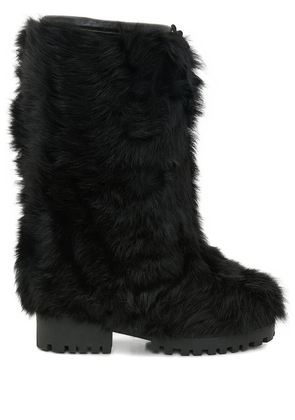 Yves Salomon shearling knee-high boots - Black