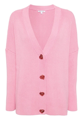 Olivia Rubin Billie ribbed cotton cardigan - Pink