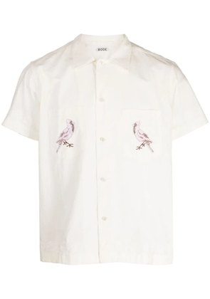 BODE embroidered short-sleeve shirt - White