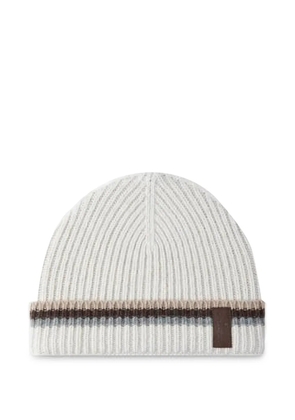Paul & Shark ribbed beanie hat - Neutrals