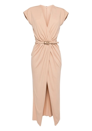 Elie Saab draped midi dress - Neutrals