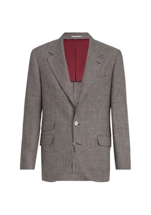 Brunello Cucinelli houndstooth blazer - Brown