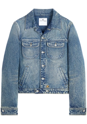 Courrèges logo-patch denim jacket - Blue